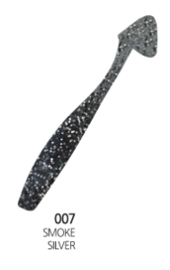 JUMBLE SHAD 4" 007 SMOKE SILVER