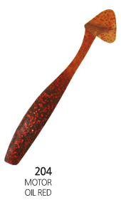 JUMBLE SHAD 4"  204 MOTOR OIL RED
