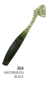 JUMBLE SHAD 4" 304 WATERMELON BLACK