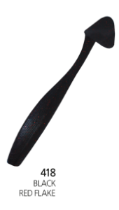 JUMBLE SHAD 4" 418 BLACK RED FLAKE