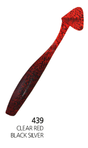 JUMBLE SHAD 4"  439 CLEAR RED BLACK SILVER