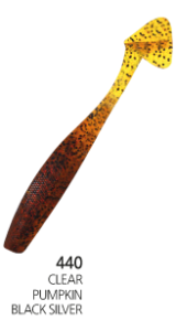 JUMBLE SHAD 4"  440 CLEAR PUMPKIN BLACK SILVER