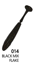 Edge Shad 4"  014 BLACK MIX FLAKE