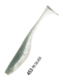 ARMOR SHAD PADDLE TAIL 4" 453 PB SILVER