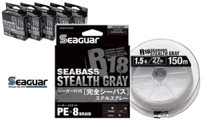 Seaguar R18 Stealth Gray 150m 1.0Gou 0.165mm 19lb Kanzen Seabass