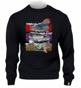 Bluza  wędkarska Ryby Pstrąg Lipień Głowacica River - Passion