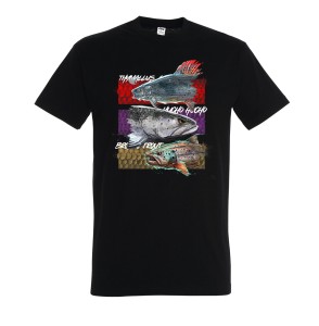 Koszulka wędkarska męska Pstrąg  Lipień głowacica - River Passion - T-shirt