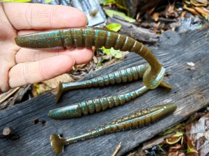 5 szt. Kopyto X ZONE Swammer 14 cm #Green Pumpkin Blue Flake